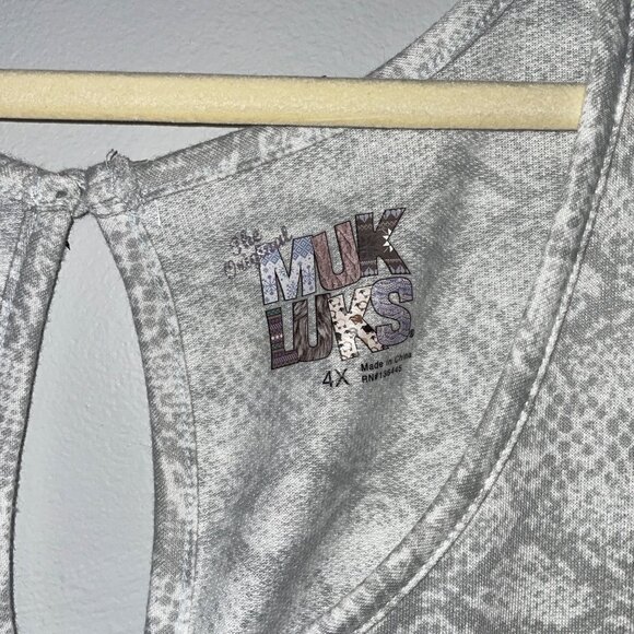 NWT Muk Luks Womens Sleeveless Jumpsuit 4X Gray White - Picture 4 of 7